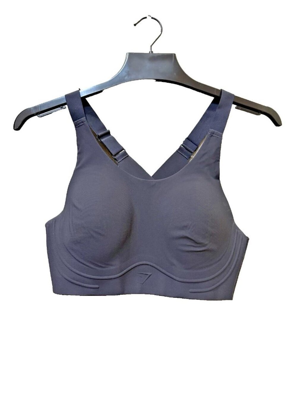 Gymshark Cross Back Sports Bra Black Padded Sz L  High Support Wireless B5A5J